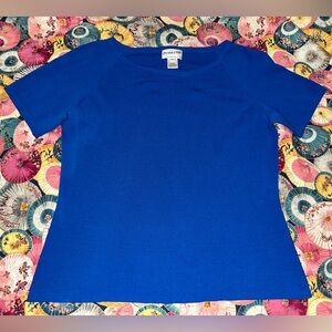 Pendleton Women’s Royal Blue Casual Everyday Wear Short Sleeve Shirt Top Size XL